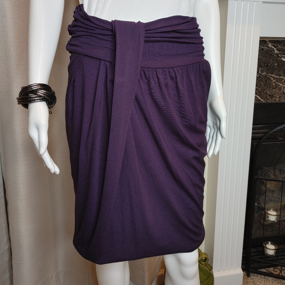 SAO PAULO HIGH TWIST SKIRT, EGGPLANT M